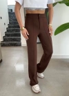 Kadın Yüksek Bel Full Likralı Krep Kumaş Pantolon