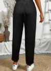 Kadın Yüksek Bel Lastikli Belde Bağcık Detaylı Aerobin Pantolon