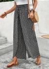 Kadın Yüksek Bel Lastikli önden Iki Parçalı Desenli Bürümcük Pantolon