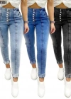 Kadın Yüksek Bel önden Düğmeli Jean Pantolon