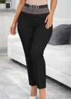 Kadın Yüksek Bel önden Taşlı Ve Tokalı Ithal Krep Pantolon