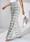 Kadın Yüksek Bel Paçaya Doğru Geniş Dokuma Pantolon