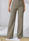Kadın Yüksek Bel Paçaya Doğru Geniş Dokuma Pantolon