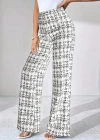 Kadın Yüksek Bel Paçaya Doğru Geniş Dokuma Pantolon