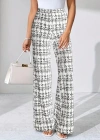 Kadın Yüksek Bel Paçaya Doğru Geniş Dokuma Pantolon