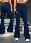 Kadın Yüksek Bel Paçaya Doğru Geniş Kot Pantolon
