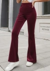 Kadın Yüksek Bel Paçaya Doğru Genişleyen Kadife Pantolon