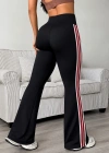 Kadın Yüksek Bel Yan şerit Detaylı Ispanyol Paçalı Dalgıç Pantolon