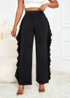Kadın Yüksek Bel Yanları Volanlı Cepli Sandy Pantolon