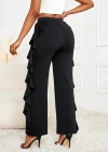 Kadın Yüksek Bel Yanları Volanlı Cepli Sandy Pantolon