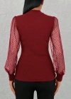 Kadınkolu Tül Detaylı Yarım Balıkçı Kaşkorse Bluz