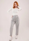 Kapama Cep Detaylı Gri Pantolon