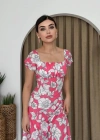 Kare Yaka Çiçekli Elbise