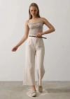 Kemer Pens Detaylı Pantolon  Bej