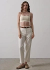 Kemerli Havuç Pantolon  Ekru