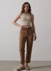 Kemerli Havuç Pantolon  Taba