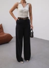 Keten Kemerli̇ Ve Dökümlü Palazzo Pantolon (Kemer Dahi̇l)
