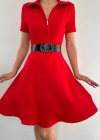 Kırmızı Kemerli Spor Elbise
