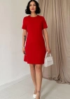 Kırmızı Kısa Kol Atlas Mini Elbise