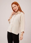 Kol Katlama Detaylı Bej Gömlek