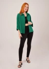 Kol Katlama Detaylı Zümrüt Yeşili Gömlek