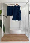 Kolsuz Yelekli ini Etekli Denim Takım 10164