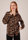 Leopar Desen Rahat Kalıp Gömlek