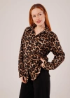Leopar Desen Rahat Kalıp Gömlek