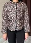 Leopar Leopar Desenli Kapitone Ceket