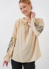 Nakışlı Örme Bluz 941  Bej