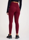 Nonofit Yüksek Bel Düz porcu Tayt  Bordo