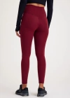 Nonofit Yüksek Bel Düz porcu Tayt  Bordo