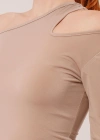 Omuz Dekolte Detaylı Krem Bluz