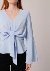 Ön Bağlamalı Volan Kol Bebe avisi Bluz