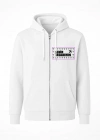 Ön Tam Fermuarlı Kapüşonlu weathirt  Beyaz