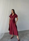 ÖNDEN DÜĞELİ CRUHLI ODAL ELBİE  Bordo