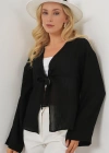Önü Bağcıklı Bluz 952  Siyah