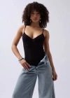 Önü Büzgülü Askılı Bodysuit