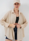 Örme Oversize Gömlek 20264  Bej