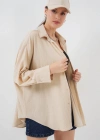 Örme Oversize Gömlek 20264  Bej