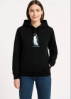Oversize Hoodie  ırt Baskılı urvivor Penguin Temalı, Felsefi Yazılı Kapüşonlu weatshirt  iyah
