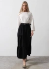 Pamuklu Beli Lastikli Etek  Siyah