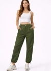 Paraşüt Kumaş Pantolon Bel Ve Paça Ayarlanabilir astikli por Pantolon  Haki