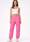 Paraşüt Kumaş Pantolon Bel Ve Paça Ayarlanabilir astikli por Pantolon  Pembe