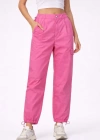 Paraşüt Kumaş Pantolon Bel Ve Paça Ayarlanabilir astikli por Pantolon  Pembe