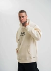 POIZEI Premium Kalite Kapşonlu Dijital Patchli SweatShirt  Krem