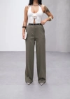 Poly Viscose Yüksek Bel Kemerli̇ Ve Dökümlü Palazzo Pantolon (Kemer Dahi̇l)