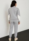 Premium Parçalı Eşofman Takım  Dik Yaka Fermuarlı weatshirt  Gri