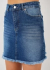 Püsküllü Mini Kot Etek 8051  Lacivert