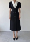 Reta Düğme Detaylı Elbise